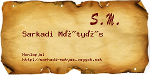 Sarkadi Mátyás névjegykártya