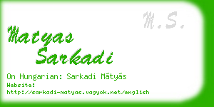 matyas sarkadi business card
