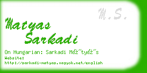 matyas sarkadi business card